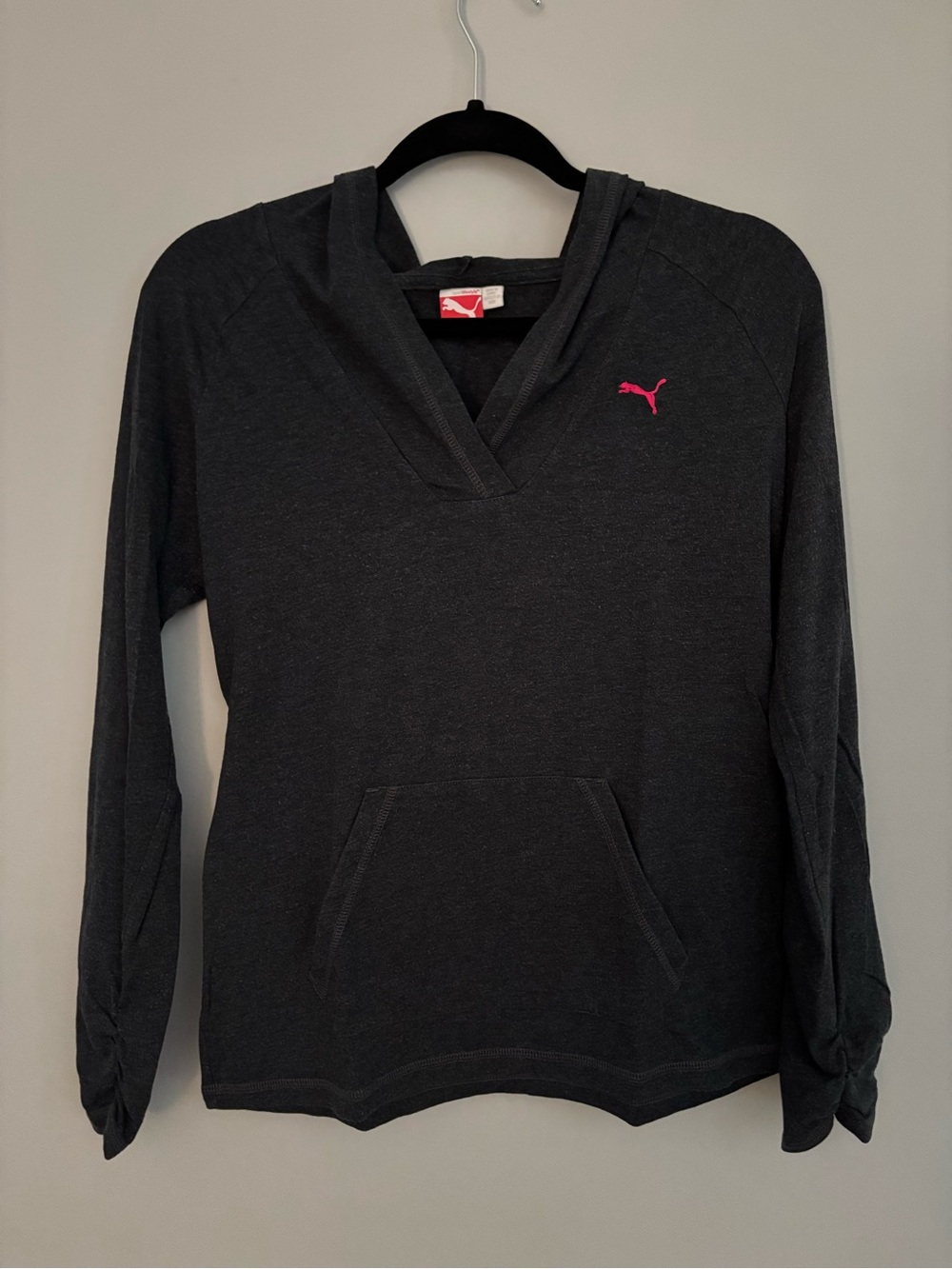 Puma charcoal gray lightweight hoodie/top - medium